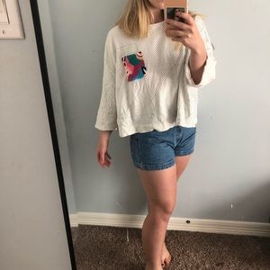 Embroidered Pocket Top